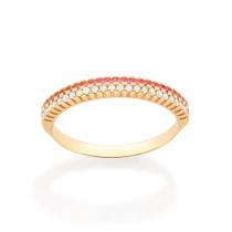 Meia Aliança Rommanel Cravejada Zircônias 513084 513085 Meia Aliança Rommanel Cravejada Zircônias 513084 513085