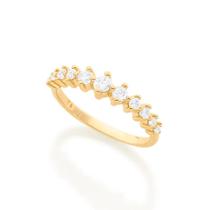 Meia Aliança Rommanel Folheado a Ouro com Zircônia 512953