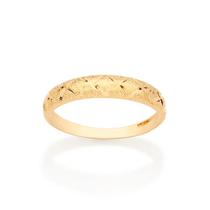 Meia aliança ROMMANEL trabalhada folheada a ouro 513216