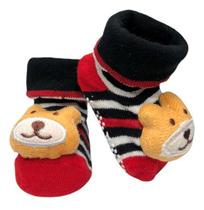 Meia Antiderrapante Bebê 3d Bichinhos Urso - Plin Baby