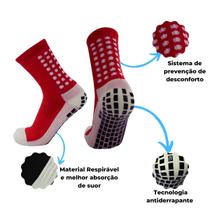 Meia Antiderrapante Futebol Esportivo Profissional Meião Tipo Trusox Pro Soccer Prosocks Cano Médio