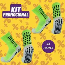 Meia Antiderrapante Kit 2 Pares Futebol Esportivo Profissional Meião Trusox Pro Soccer Prosocks