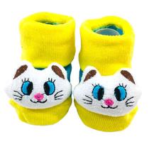 Meia Antiderrapante Para Bebê 3d Bichinhos Menina Plin Baby