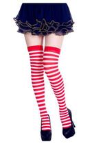 Meia Até Joelho 7/8 Vermelho Com Listra Branca