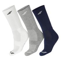 Meia Babolat Pairs Pack Com 03 Pares 42 ao 47 Branco Azul e Cinza Meia Babolat Pairs Pack Com 03 Pares 42 ao 47 Branco Azul e Cinza