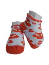 Meia baby ant 0-15 laranja e branco lobo ref-01056309 Meia baby ant 0-15 laranja e branco lobo ref-01056309
