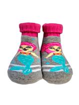 Meia baby at sereia mescla grafite pink 0-15 ref-22056001