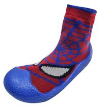 Meia Baby com Solado Aranha - Azul e Vermelho