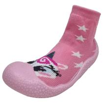 Meia Baby com Solado Unicórnio - Rosa