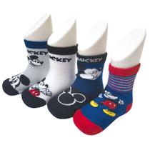 Meia Baby Jolitex Cano Curto Par Antiderrapante Disney Mickey