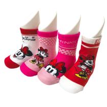 Meia Baby Jolitex Cano Curto Par Antiderrapante Disney Minnie