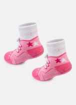 Meia baby tenis c/ aplique rosa bala 15 a 22