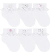 Meia Bebê Batizado e Festa Com Laço Papilloo