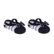 Meia Bebe Cano Curto Preto Listrada Tam 0-15 89963 Pimpolho