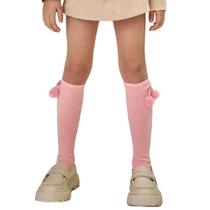 Meia Bebê Feminina Kukiê 3/4 PomPom Rosa Claro- 78076