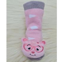 Meia Bebe Infantil De 0 Á 12 Meses Criança Recém Nascido Diversos Modelos De Bichinhos 3d Com Chocalho Antiderrapante Fo