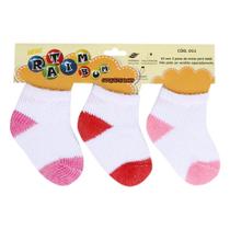 Meia Bebê kit c/3 pares 0 a 6 meses Sapatilha - Ratimbum Meia Bebê kit c/3 pares 0 a 6 meses Sapatilha - Ratimbum