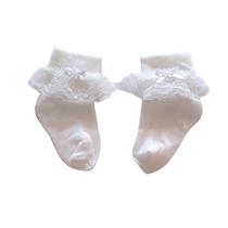 Meia Bebê Menina Social Festa Batizado com Renda 01 Par
