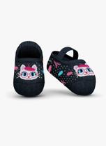 Meia Bebê Sapatilha Puket Gatinha Paris Algodão Elástico Confortável Antiderrapante Sem Aroma