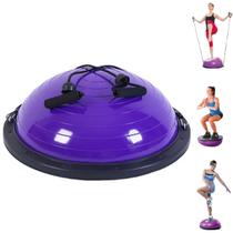 Meia Bola Bosu Com Elastico Yoga Reabilitaçao Fisioterapia Pilates Academia Ginastica Alongamento Exercicio Step Fisico Multiuso