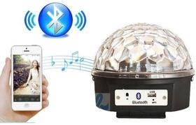 Meia Bola Maluca de Led Cristal Bluetooth + Pendrive e Controle