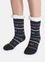 Meia Botinha Tricô Antiderrapante Feminina Boho - Puket Meia Botinha Tricô Antiderrapante Feminina Boho - Puket