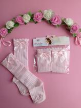 Meia Brando ¾ em Algodão Canelada Laço 26 Meia Brando ¾ em Algodão Canelada Laço 26