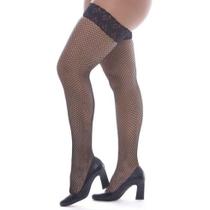 Meia Calça 7/8 Arrastão Com Faixa De Renda