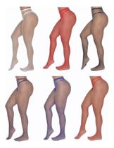 Meia Calça Arrastão Adulto Coloridas Kit 5 Unidades
