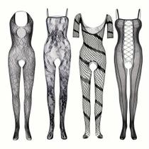 Meia-Calça Arrastão kit 4 com Virilha Aberta, Lingerie Intima ElaShopp Meia-Calça Arrastão kit 4 com Virilha Aberta, Lingerie Intima ElaShopp