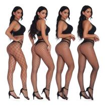 Meia Calça Arrastão Preta 2 Modelos Trama Rock Punk