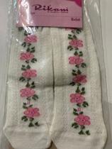 Meia Calça Bebê Com Desenhos Flores PP 17 20 Meia Calça Bebê Com Desenhos Flores PP 17 20