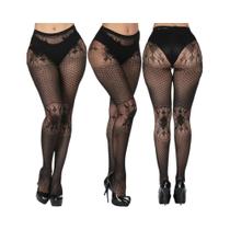 Meia-calça Bodystocking plus Size Feminina Sexy Lingerie Erótica Tamanho Grande