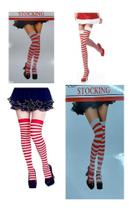 Meia Calça Branca C/ Listras Vermelha - 7/8 - Lolita Cosplay