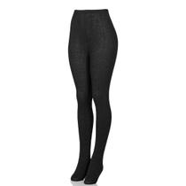Meia Calça de Lã Fusô com Pé Preta Lisa Adulto