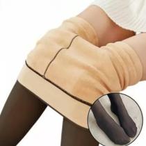 Meia Calça De Lã Térmica Translúcida Forrada Pelinho Pelúcia