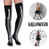Meia Calça Esqueleto Caveira Fantasia Halloween Carnaval