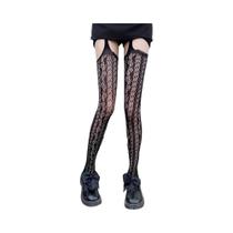 Meia-calça Floral De Rede Com Cintura Alta E Abertura Na Virilha, Tamanho 4XL plus Size, Lingerie