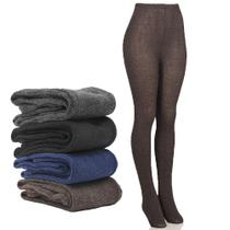 Meia Calça Fusô Feminina De Lã Tricot Pézinho Inverno