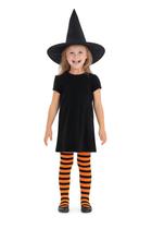 Meia Calça Infantil Bruxinha Listras Halloween Papilloo
