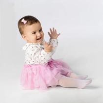 Meia Calça Infantil Duck - Fio 20 Branco - Tamanhos 0 a 2 Anos