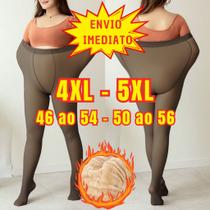 Meia Calça Quente Feminina Peluciada 50 ao 56 Plus Size 3XL/4XL - Translucida Lã Pelinho Térmica Com Pé 230gramas Meia Calça Quente Feminina Peluciada 50 ao 56 Plus Size 3XL/4XL - Translucida Lã Pelinho Térmica Com Pé 230gramas