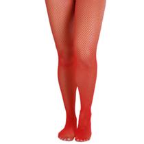 Meia Calça Rede Arrastão cor Vermelho Tamanho Adulto (veste do 38 ao 46)