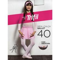 Meia Calça Rosa Infantil Ballet Fio 40 Trifil