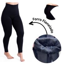 Meia Calça Térmica Flanelada Sem Pé - Preta