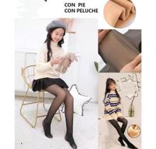 Meia Calça Térmica Forrada Peluciada Translúcida de Lã Infantil Super Elástica Slim P/M/G(3-9 Anos)