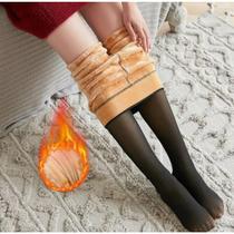 Meia Calça Térmica Forrada Peluciada Translúcida de Legging