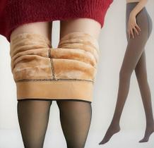 Meia Calça Térmica Lã Translúcida Forrada Pelúcia