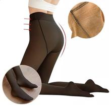 Meia Calça Translucida De Lã Aveludada Forrada Super Quente Meia Calça Translucida De Lã Aveludada Forrada Super Quente