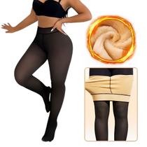 Meia Calça Translúcida Forrada Pelúcia Pelinho Inverno Baixa Temperatura Outono lã Isolante